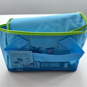 NWT Trader Joe's Turquoise Blue and Lime Green Mini Insulated Bag